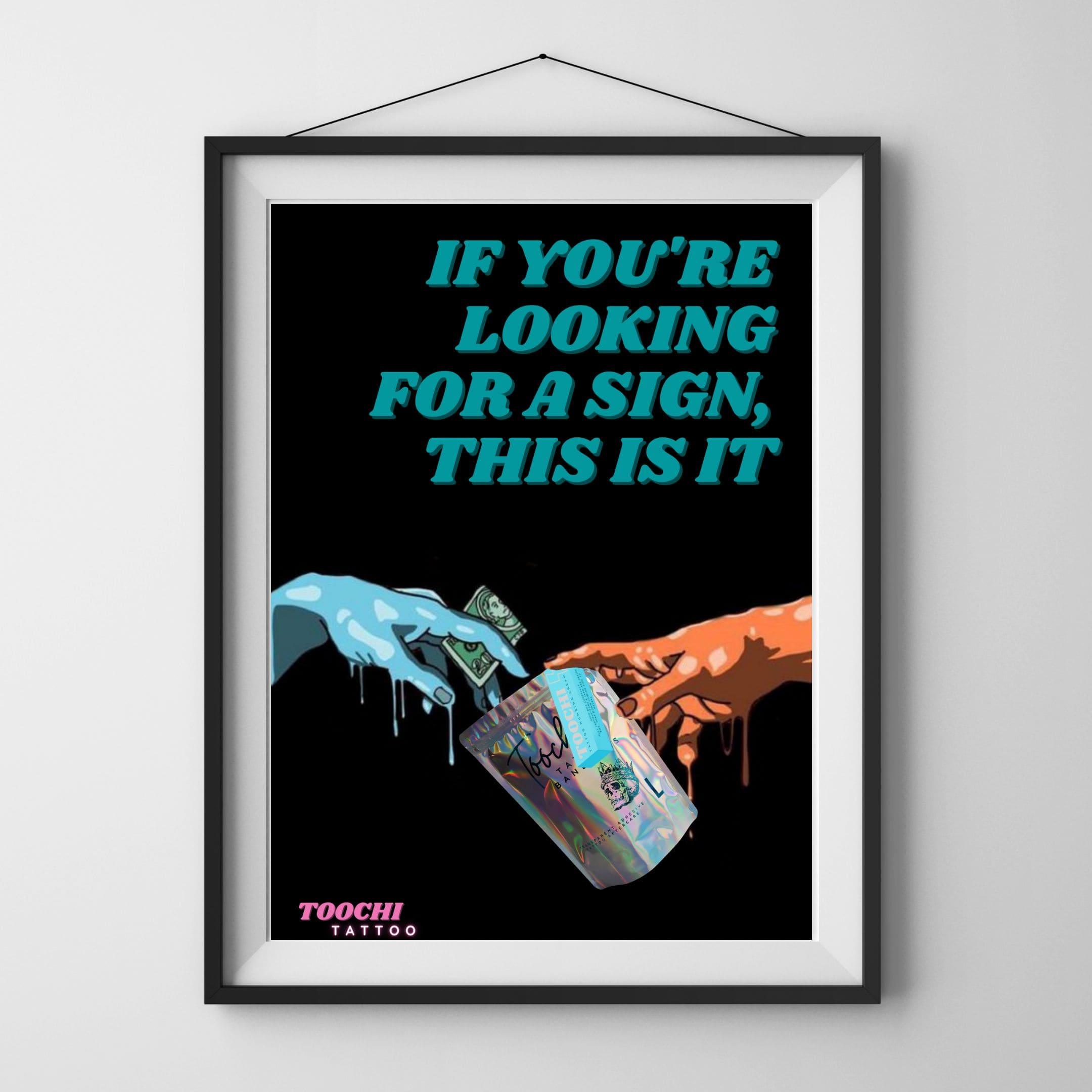 Poster - The Sign - tattoo numbing aftercare cream | Toochi